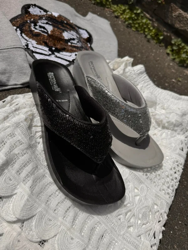 Fashion Supersoft Memoryskum paillet sandal Fodtøj