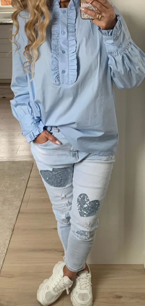 Fashion B1199 jeans light denim Bukser | Jeans