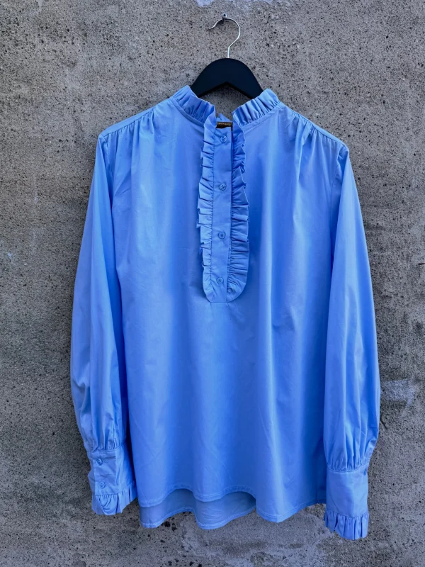 Hot B1197 shirt sky blue Bluser | Skjorter