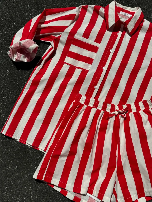 Outlet By Candy skjorte + shorts stripe Bluser | Skjorter
