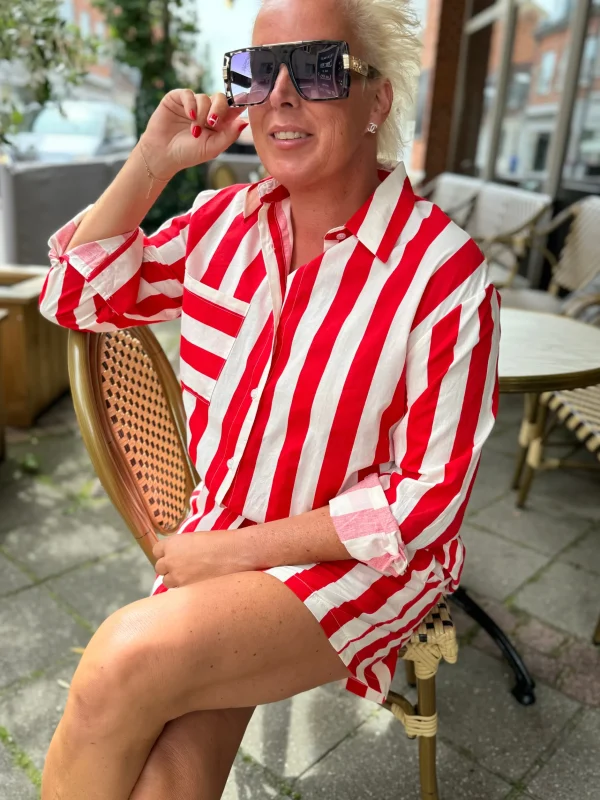 Outlet By Candy skjorte + shorts stripe Bluser | Skjorter