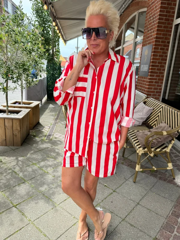 Outlet By Candy skjorte + shorts stripe Bluser | Skjorter
