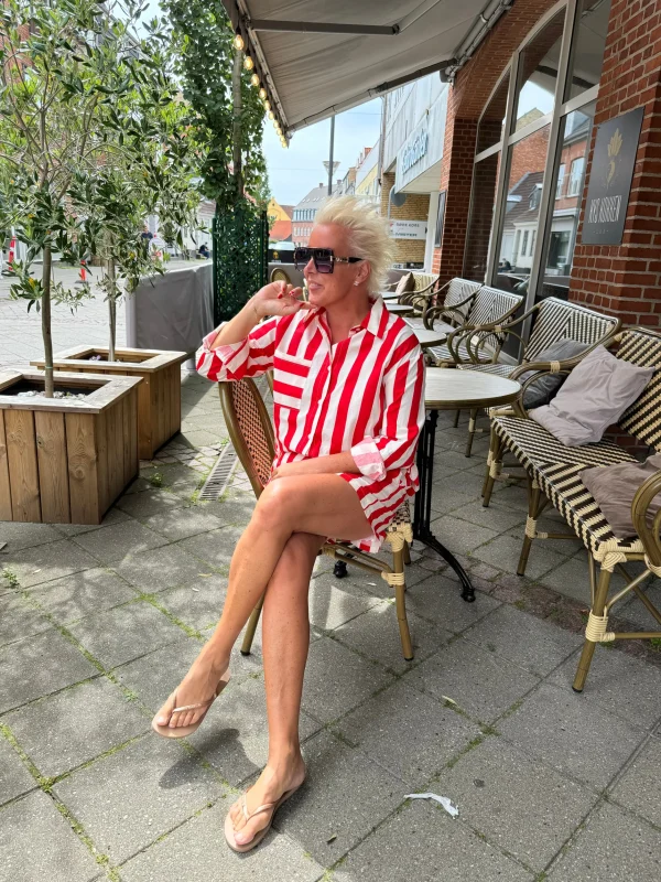 Outlet By Candy skjorte + shorts stripe Bluser | Skjorter