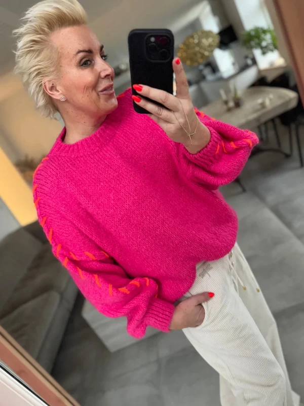 Online By Carrie knit orange Strik