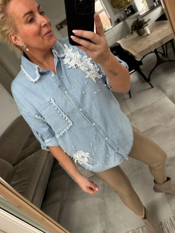Online By Pearl skjorte denim light Bluser | Skjorter