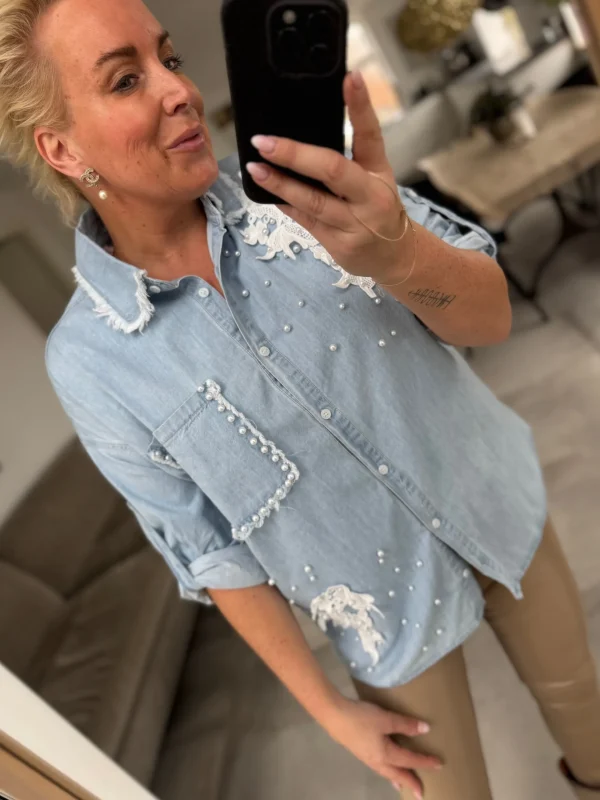 Online By Pearl skjorte denim light Bluser | Skjorter