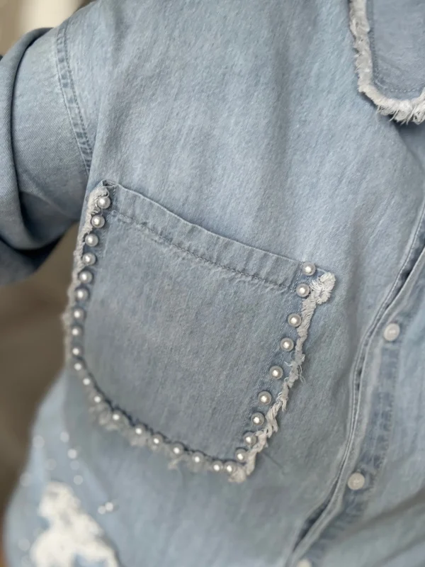 Online By Pearl skjorte denim light Bluser | Skjorter