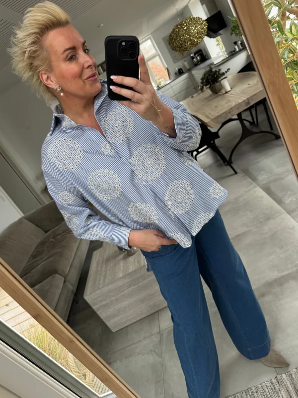 Clearance By Willow skjorte stripe denim light Bluser | Skjorter