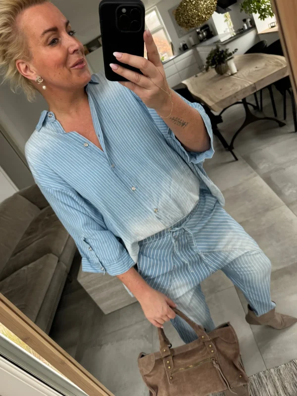 Clearance By Willow skjorte stripe denim light Bluser | Skjorter