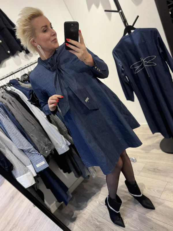 Discount 2407711 Bow denim dress Kjoler | Kjoler