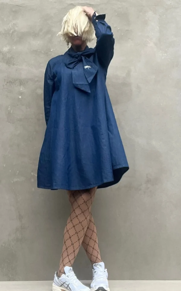 Discount 2407711 Bow denim dress Kjoler | Kjoler