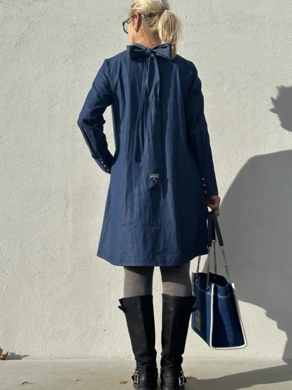 Discount 2407711 Bow denim dress Kjoler | Kjoler