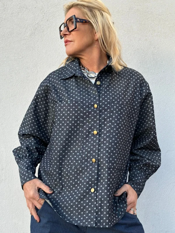 Hot 2501303 Malmø shirt denim heart Bluser | Veste