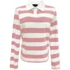 Hot Liberte 22145 Polo LS shirt stripe rosa Bluser