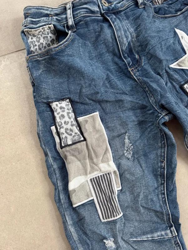 Outlet 8884 Rachel jeans patches denim Bukser | Jeans