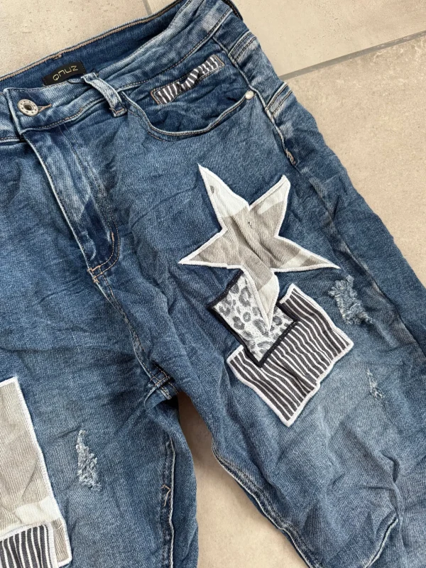 Outlet 8884 Rachel jeans patches denim Bukser | Jeans