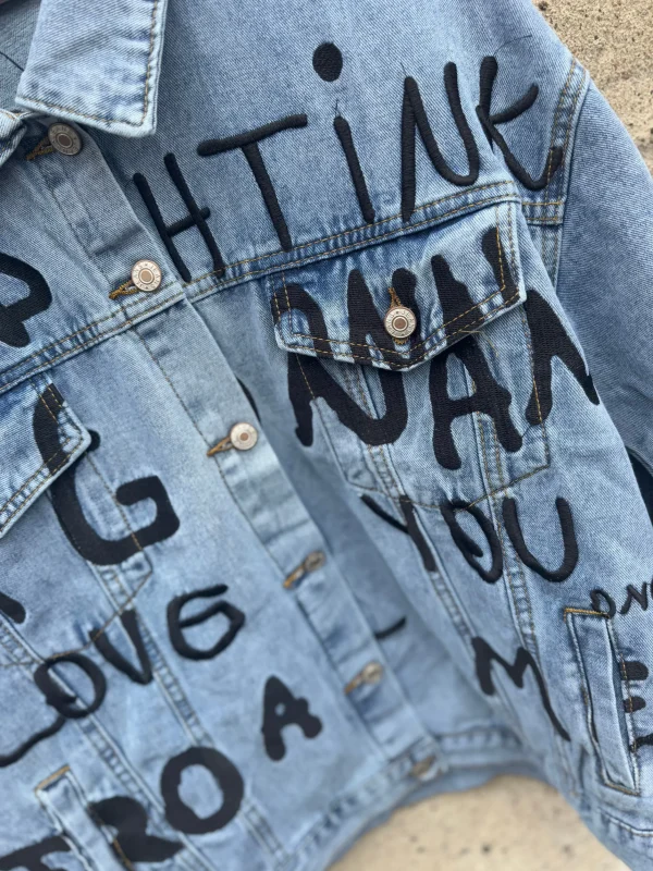 Discount 9925 Sabrina jakke denim embrodery Overtøj