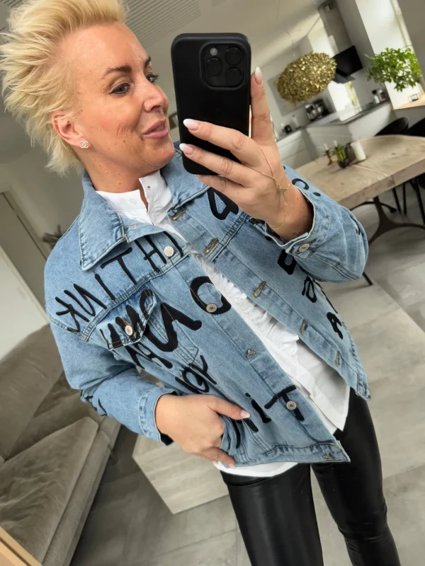 Discount 9925 Sabrina jakke denim embrodery Overtøj