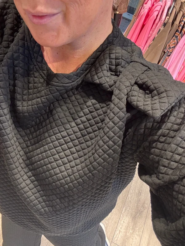 Hot 9906 Shirly quilted sweat bow Sweatshirts