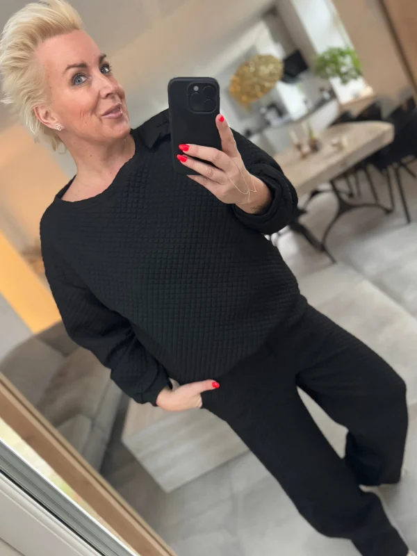 Hot 9906 Shirly quilted sweat bow Sweatshirts