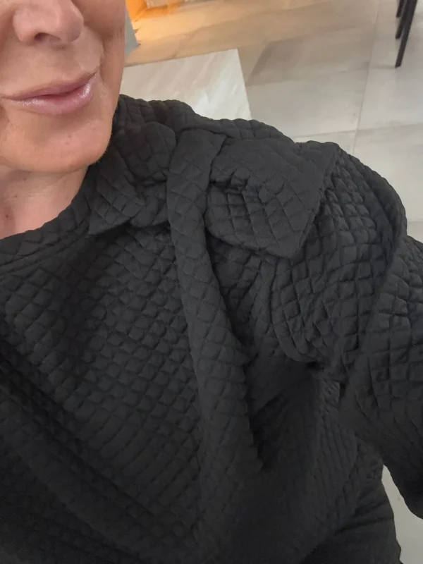 Hot 9906 Shirly quilted sweat bow Sweatshirts