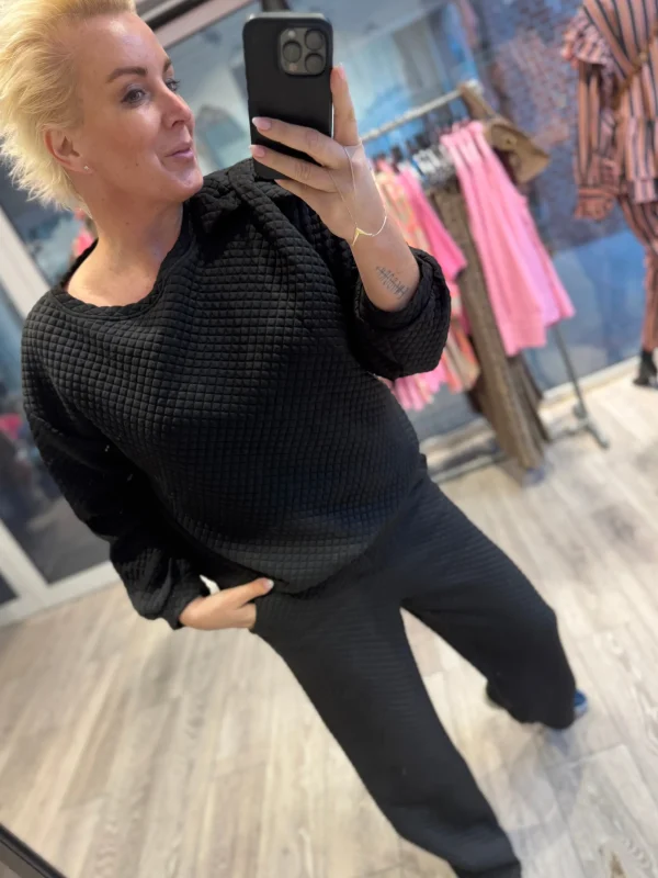 Hot 9906 Shirly quilted sweat bow Sweatshirts