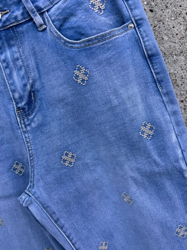 Outlet 9938 Sigga jeans embrodery Bukser | Jeans