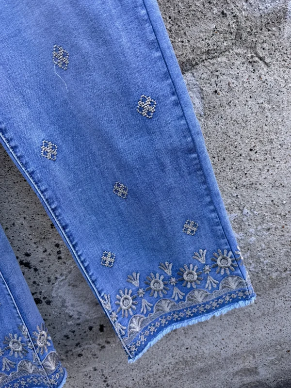 Outlet 9938 Sigga jeans embrodery Bukser | Jeans